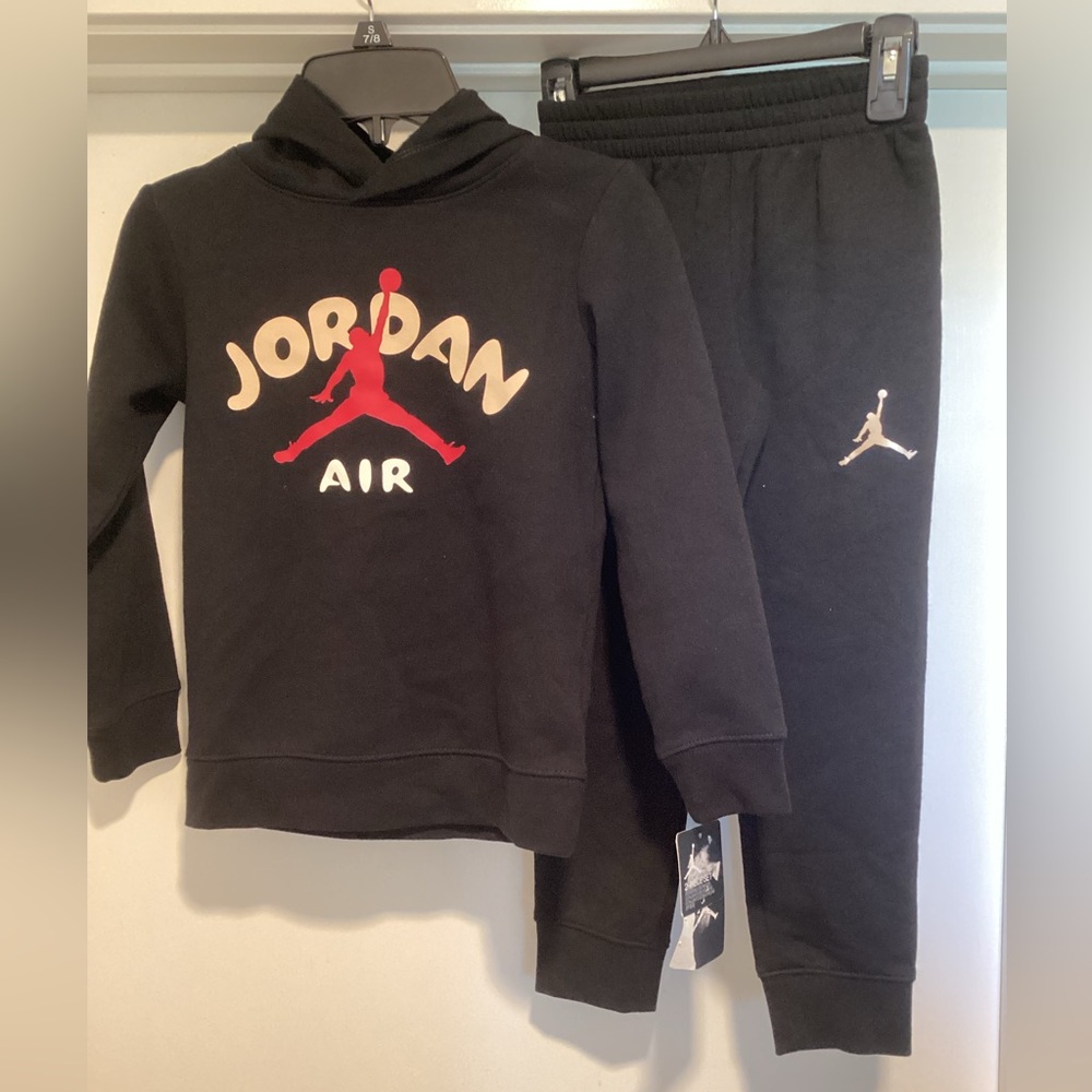 Jordan Kids Black & Red Hoodie + Joggers Set